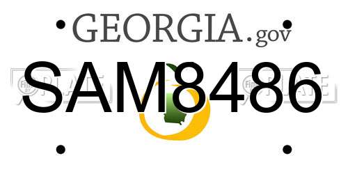 SAM8486 Georgia License Plate
