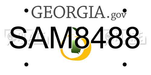SAM8488 Georgia License Plate