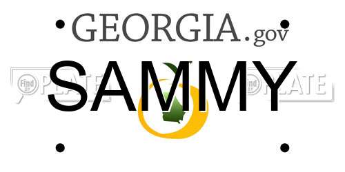SAMMY Georgia License Plate
