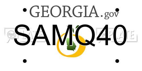 SAMQ40 Georgia License Plate
