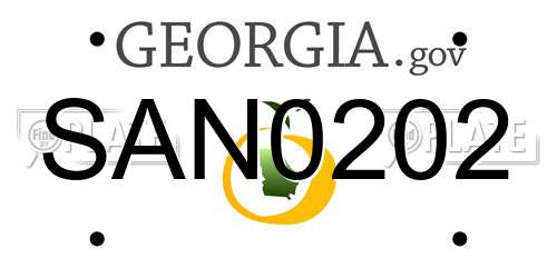 SAN0202 Georgia License Plate