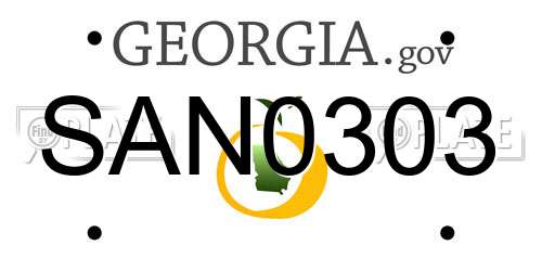 SAN0303 Georgia License Plate