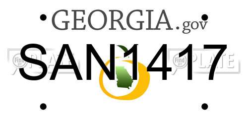 SAN1417 Georgia License Plate