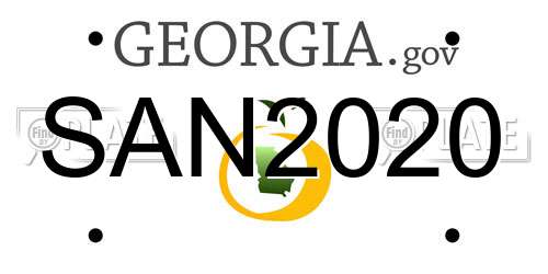 SAN2020 Georgia License Plate