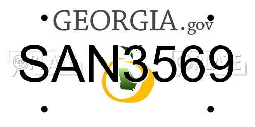 SAN3569 Georgia License Plate