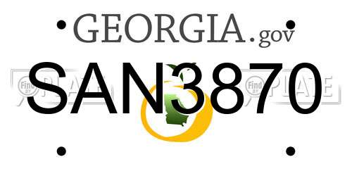 SAN3870 Georgia License Plate