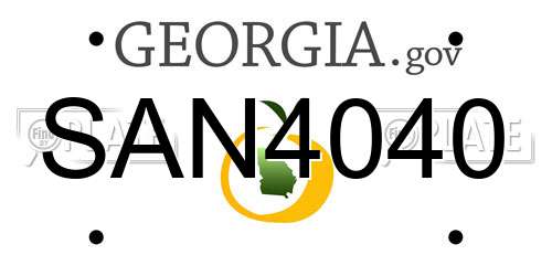 SAN4040 Georgia License Plate