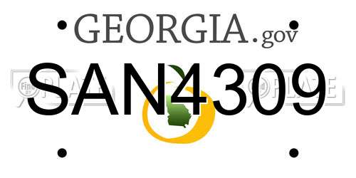 SAN4309 Georgia License Plate