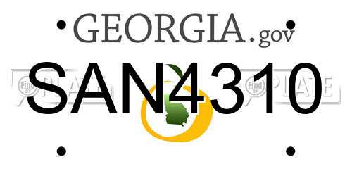 SAN4310 Georgia License Plate
