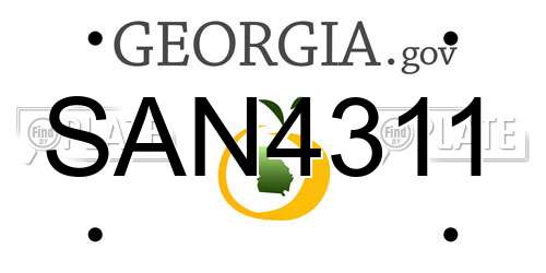 SAN4311 Georgia License Plate