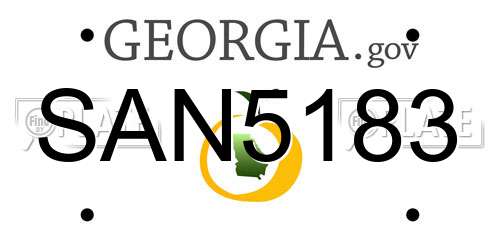 SAN5183 Georgia License Plate