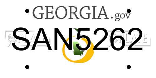 SAN5262 Georgia License Plate