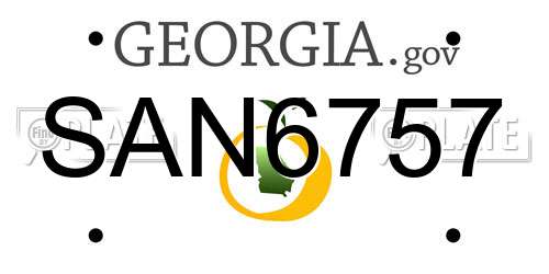 SAN6757 Georgia License Plate
