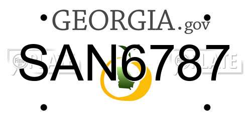 SAN6787 Georgia License Plate