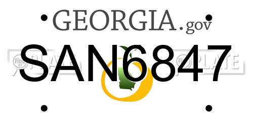SAN6847 Georgia License Plate