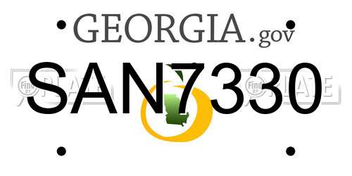 SAN7330 Georgia License Plate
