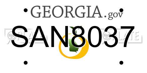 SAN8037 Georgia License Plate