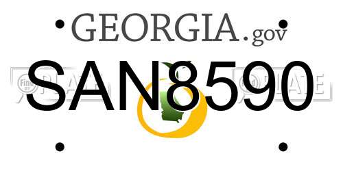 SAN8590 Georgia License Plate