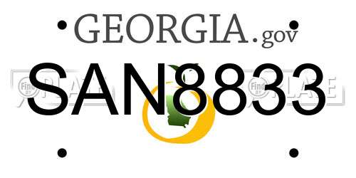 SAN8833 Georgia License Plate