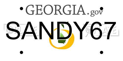SANDY67 Georgia License Plate