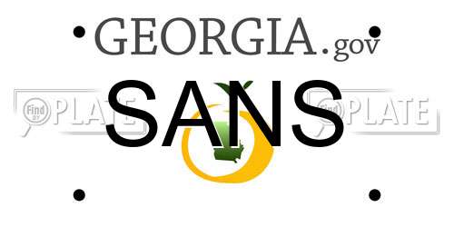 SANS Georgia License Plate