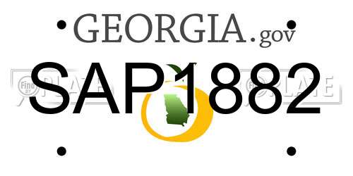 SAP1882 Georgia License Plate