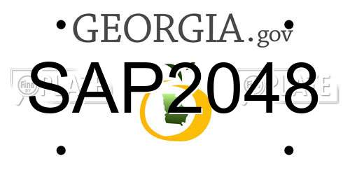 SAP2048 Georgia License Plate