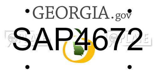 SAP4672 Georgia License Plate