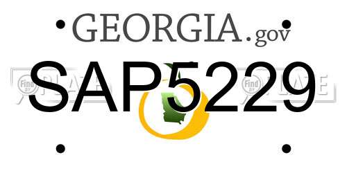 SAP5229 Georgia License Plate