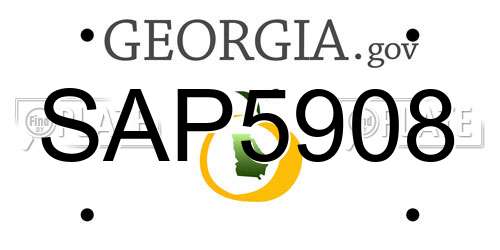 SAP5908 Georgia License Plate