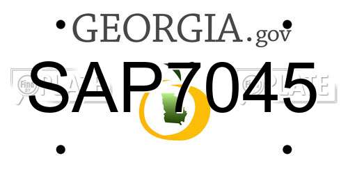 SAP7045 Georgia License Plate