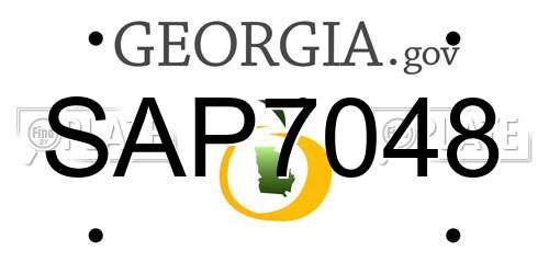 SAP7048 Georgia License Plate