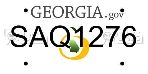 SAQ1276 Georgia License Plate
