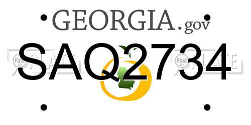 SAQ2734 Georgia License Plate