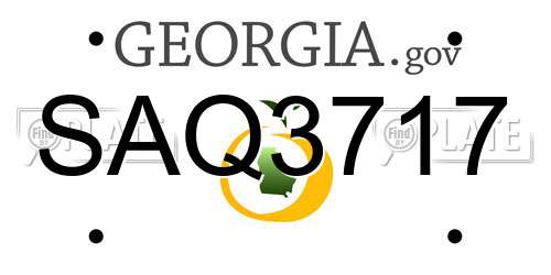 SAQ3717 Georgia License Plate