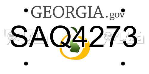 SAQ4273 Georgia License Plate