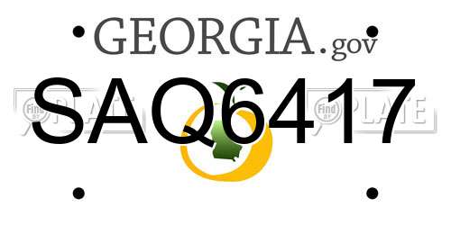 SAQ6417 Georgia License Plate
