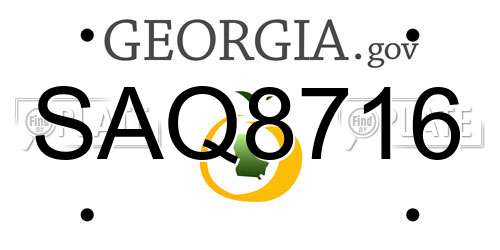 SAQ8716 Georgia License Plate