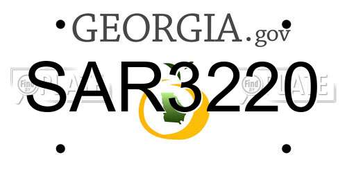 SAR3220 Georgia License Plate
