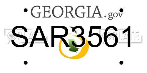 SAR3561 Georgia License Plate