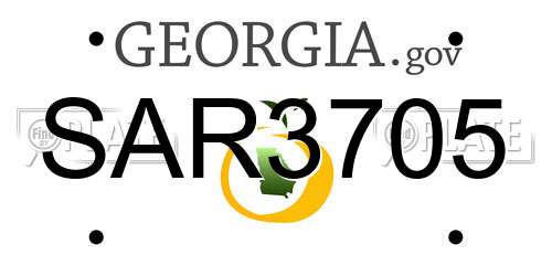 SAR3705 Georgia License Plate
