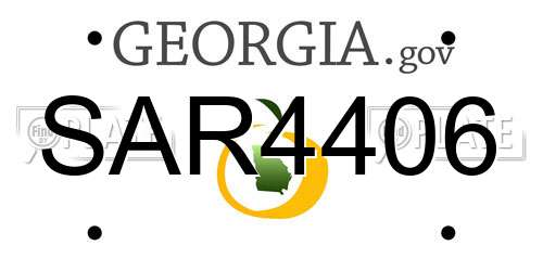 SAR4406 Georgia License Plate
