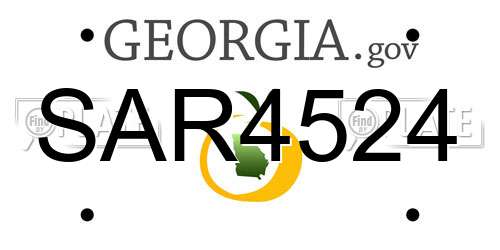 SAR4524 Georgia License Plate