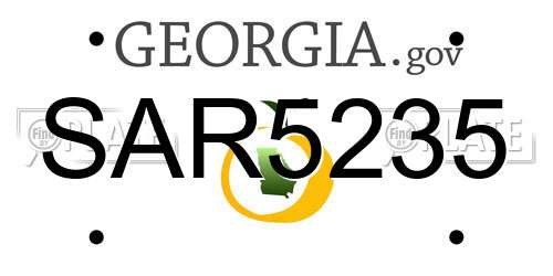 SAR5235 Georgia License Plate