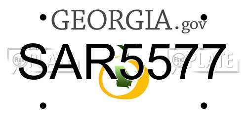 SAR5577 Georgia License Plate