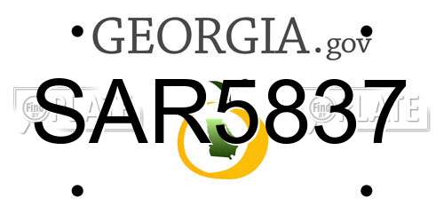 SAR5837 Georgia License Plate
