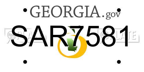 SAR7581 Georgia License Plate