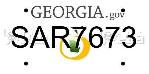 SAR7673 Georgia License Plate