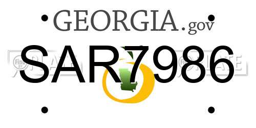 SAR7986 Georgia License Plate