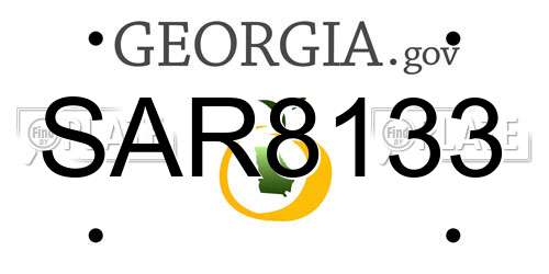 SAR8133 Georgia License Plate